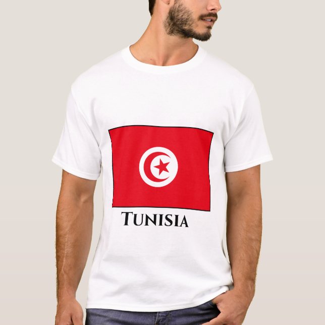Camiseta Bandeira da Tunísia (Frente)