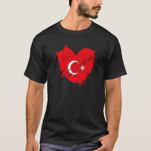 Camiseta Bandeira da Turquia Eu amo a Turquia Está no meu D