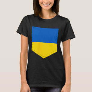 Camiseta Bandeira da Ucrânia com bolso da bandeira ucranian