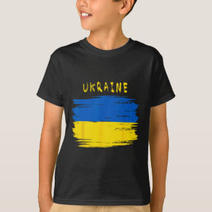 Camiseta Bandeira da Ucrânia com estilo de pincelada