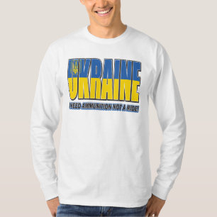 Camiseta Bandeira da Ucrânia - Preciso de munições não 