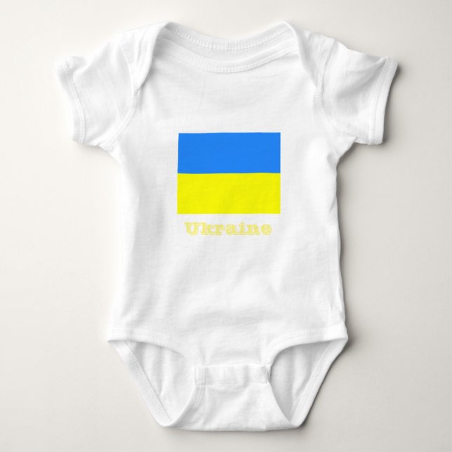 Camiseta Bandeira da Ucrânia, rotulada (Frente)