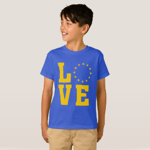 Camiseta Bandeira da UE, União Europeia, AMOR