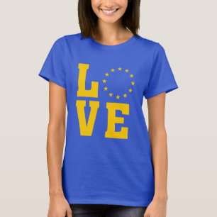 Camiseta Bandeira da UE, União Europeia, AMOR