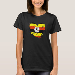 Camiseta Bandeira da Uganda Eu amo Uganda Está no meu DNA