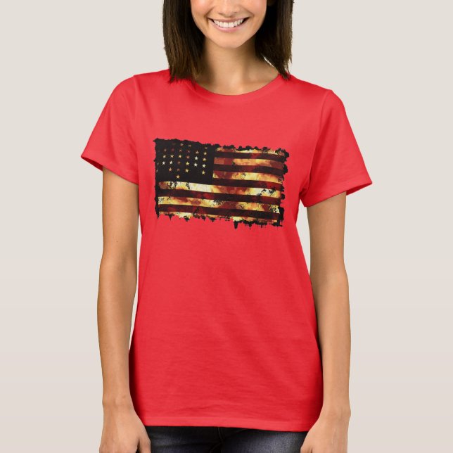 Camiseta Bandeira da União, Guerra Civil, Estrelas e Greve, (Frente)
