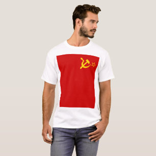 Camiseta Bandeira da União Soviética URSS Comunista Foice e
