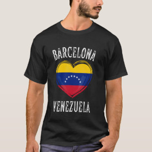Camiseta Bandeira da Venezuela Coração Cidade de Barcelona