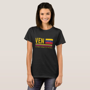 Camiseta Bandeira da Venezuela e código ISO alfabético 3 -