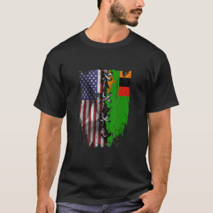 Camiseta Bandeira da Zâmbia Americana