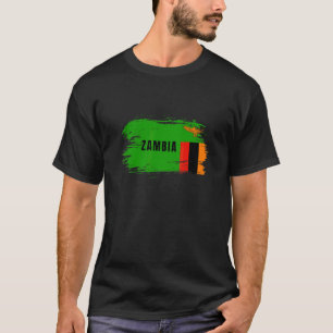 Camiseta Bandeira da Zâmbia Bandeira Nacional Viagens Áfric