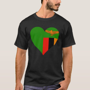 Camiseta Bandeira da Zâmbia Coração Zâmbia Amor Zâmbia