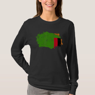 Camiseta Bandeira da Zâmbia Grunge Bandeira do País Zâmbia