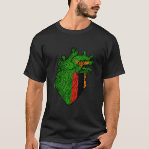 Camiseta Bandeira da Zâmbia Orgulho Zambiano Coração da Zâm