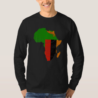 Camiseta Bandeira da Zâmbia Silhueta do Continente Africano
