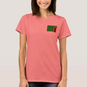 Camiseta Bandeira da Zâmbia + T-shirt do mapa