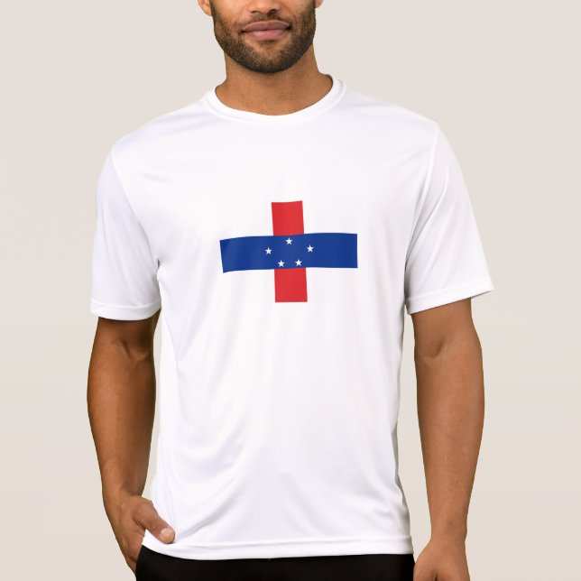 Camiseta Bandeira das Antilhas Neerlandesas (Frente)