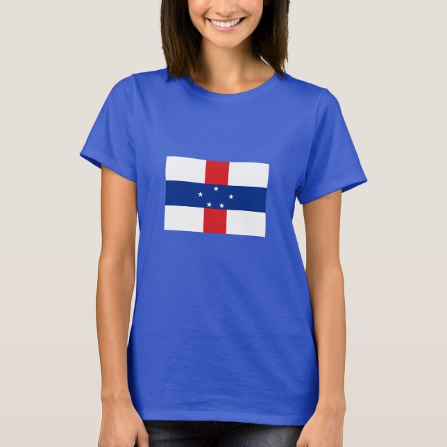 Camiseta Bandeira das Antilhas Neerlandesas (Frente)