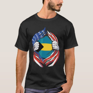 Camiseta Bandeira das Bahamas Americano Orgulhoso Da Minha 