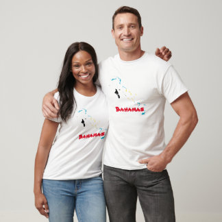 Camiseta Bandeira das Bahamas no Mapa do País