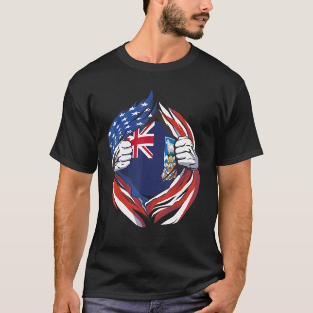 Camiseta Bandeira Das Ilhas Falkland Orgulhosa Do Meu Herit (Frente)