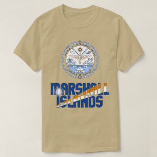 Camiseta Bandeira das Ilhas Marshall e Casaco de Armas Patr
