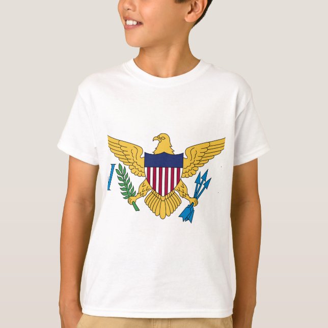 Camiseta Bandeira das Ilhas Virgens dos Estados Unidos (Frente)