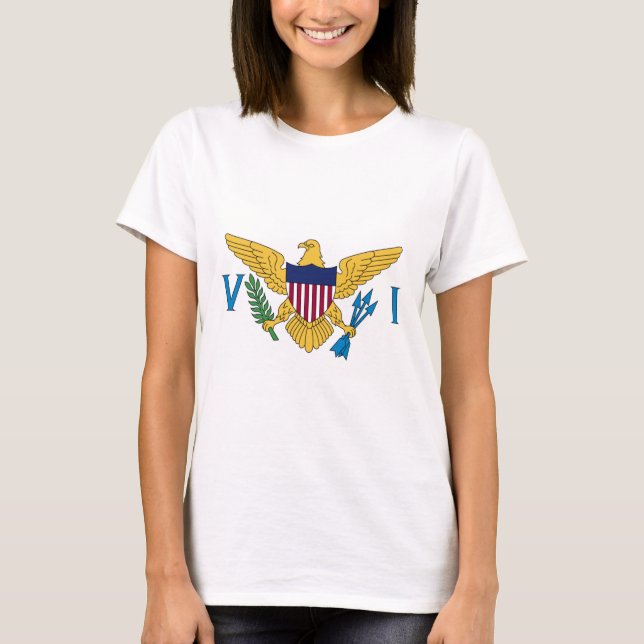 Camiseta Bandeira das Ilhas Virgens dos Estados Unidos (Frente)