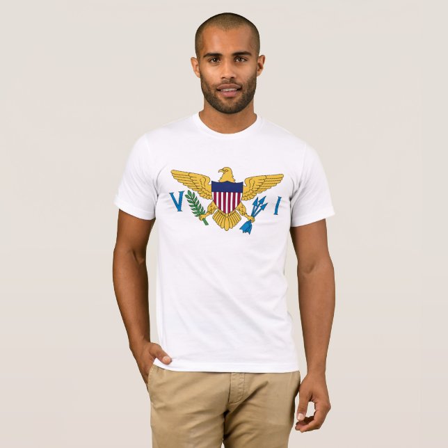 Camiseta Bandeira das Ilhas Virgens dos EUA (Frente Completa)