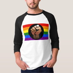Camiseta Bandeira das pessoas queer do SlipperyJoe punho er