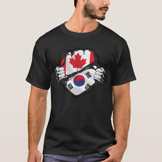 Camiseta Bandeira das Raízes Coreanas Canadianas (Frente)
