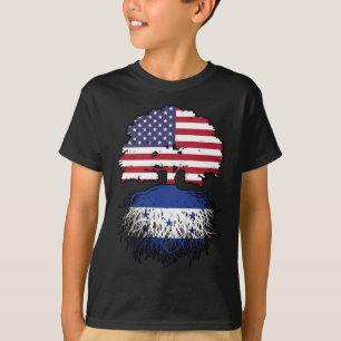 Camiseta Bandeira das Raízes da Árvore Americana de Hondura