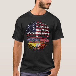 Camiseta Bandeira das Raízes da Árvore Americana do Butão
