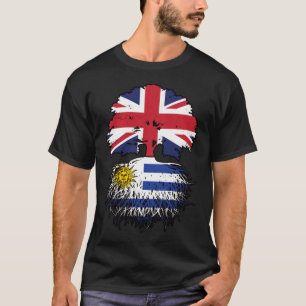 Camiseta Bandeira das Raízes da Árvore Britânica do Uruguai