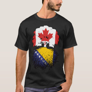 Camiseta Bandeira das Raízes da Árvore do Canadá na Bósnia-