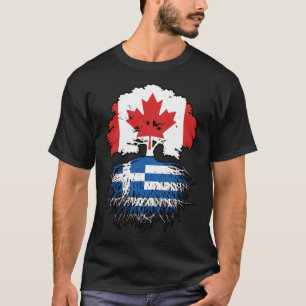 Camiseta Bandeira das Raízes da Árvore do Canadá na Grécia