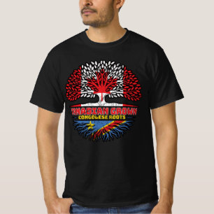 Camiseta Bandeira das Raízes das Árvores do Canadá Congolês