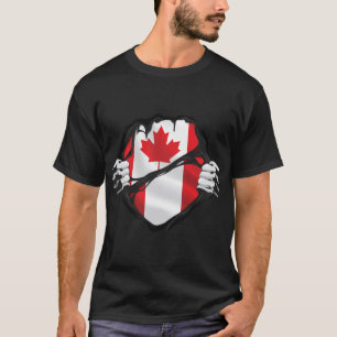 Camiseta Bandeira das Raízes das Mãos Canadianas