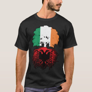 Camiseta Bandeira das Raízes de Árvore da Albânia na Irland