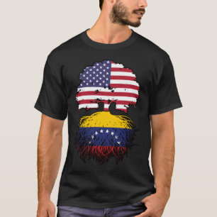 Camiseta Bandeira das Raízes de Árvore Venezuela americana