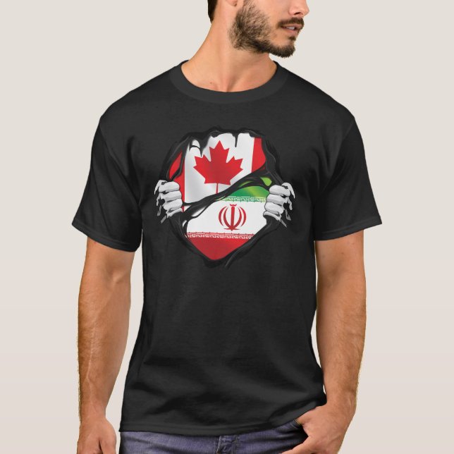 Camiseta Bandeira das Raízes do Canadá Iraniano (Frente)