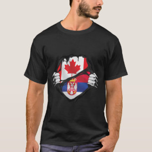 Camiseta Bandeira das Raízes Serbianas Canadianas