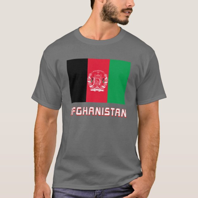 Camiseta Bandeira de Afeganistão com nome (Frente)