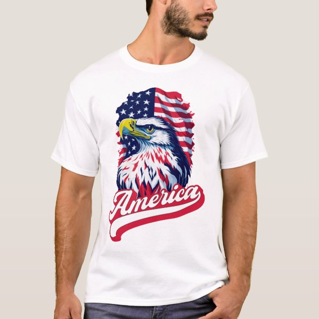 Camiseta Bandeira de Águia Americana (Frente)