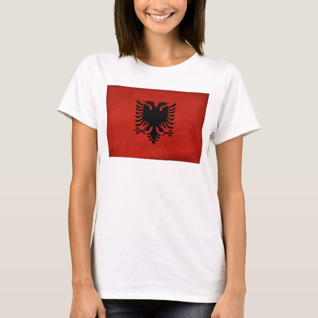 Camiseta Bandeira de Albânia (Frente)
