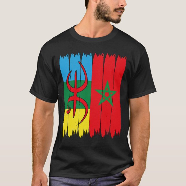 Camiseta bandeira de amazigh morocco - amazigh atlas rif so (Frente)