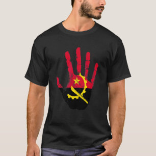 Camiseta Bandeira de Angola Mão Luanda Angolano Orgulhoso
