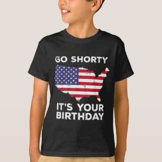 Camiseta Bandeira de Aniversário Go Shorty 4 de Julho Patri