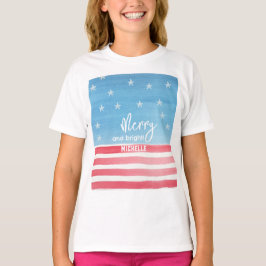 Camiseta Bandeira de Aquarela Moderna Patriótica