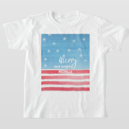 Camiseta Bandeira de Aquarela Moderna Patriótica
